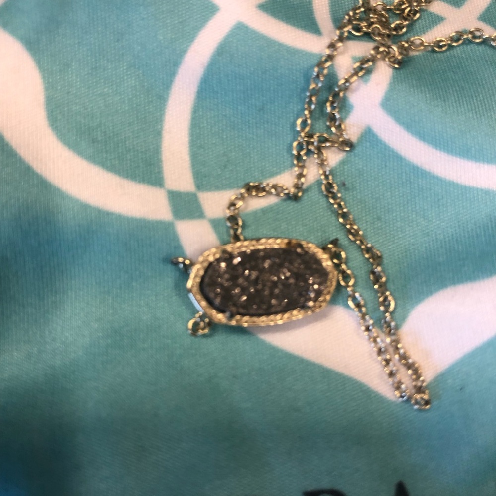 Kendra Scott Elisa necklace in platinum drusy - Picture 3 of 5